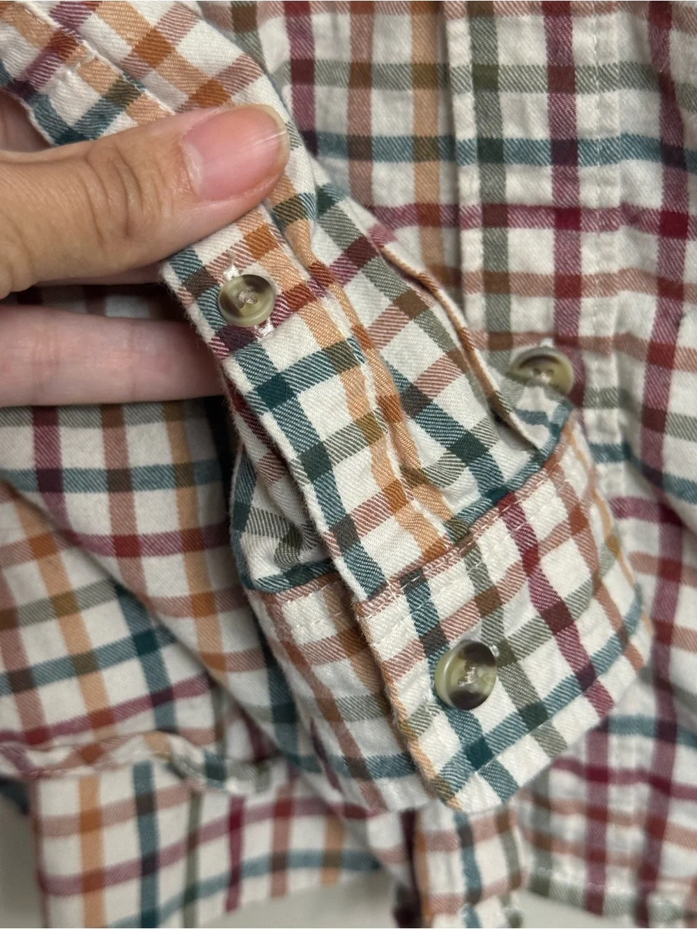 Class Club Boy’s Long Sleeve Ivory Plaid Button Up Sport Shirt LIKE NEW 14/16
